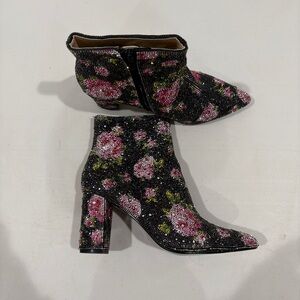 Rhinestone Betsy Johnson heeled boots